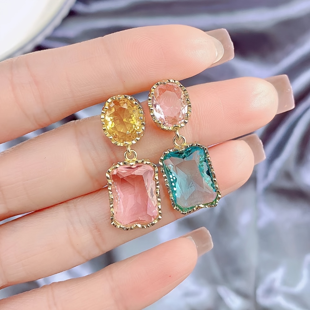 Colorful Asymmetrical Pendant Earrings for Women